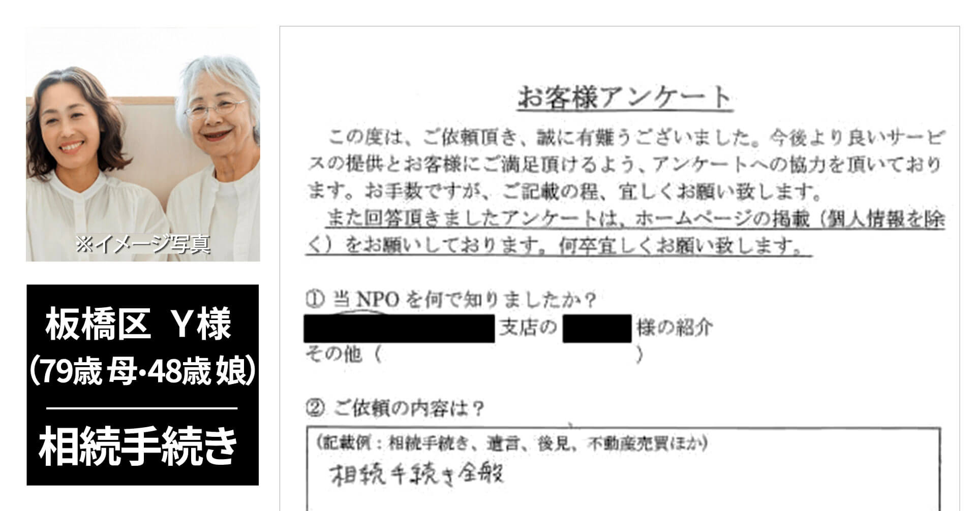 お客様アンケート（豊島区H様 69歳女性）